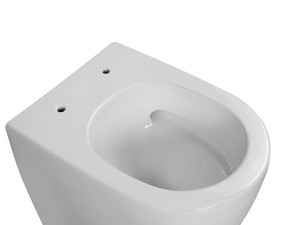 WC à poser adossé au mur Cardano Vortex gain de place P49 blanc brillant