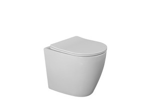 WC à poser adossé au mur Cardano Vortex gain de place P49 blanc brillant