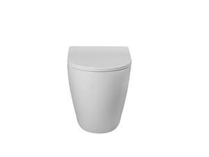 WC à poser adossé au mur Cardano Vortex gain de place P49 blanc brillant