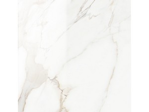 Carrelage Xlab grand format Calacatta 120x120 grès cérame poli effet marbre blanc