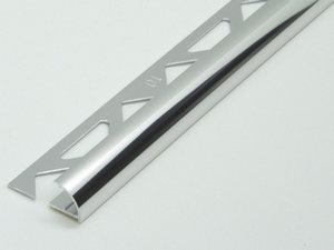 Profilé de finition d'angle Global Round aluminium brillanté chrome 8mm 2,7m