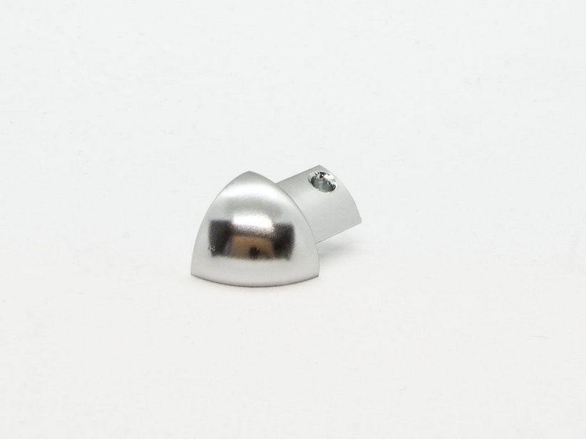 Capsules terminales Global Round aluminium brillanté chrome 12,5mm