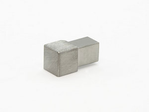 Endkappe Global Square aus satiniertem Stahl 12,5 mm