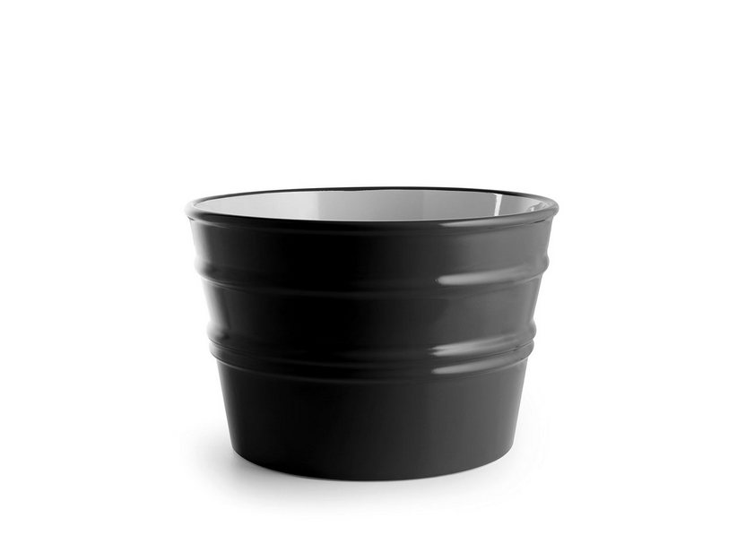 Hänge-/Aufsatzwaschbecken Bacile Ø46,5 cm H30 aus glänzender schwarzer Keramik