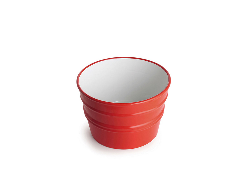 Hänge-/Aufsatzwaschbecken Bacile Ø46,5 cm H30 aus glänzender roter Keramik