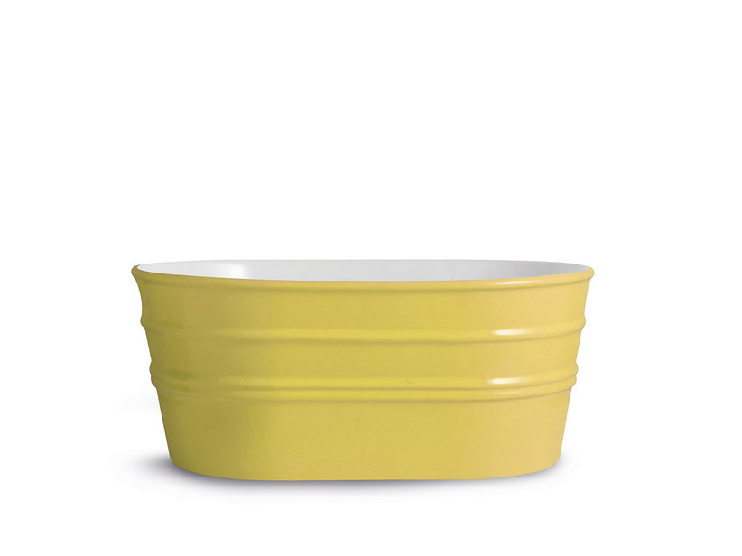 Hänge-/Aufsatzwaschbecken Tinozza 60X40Xh25 aus glänzender Sirio-gelber Keramik
