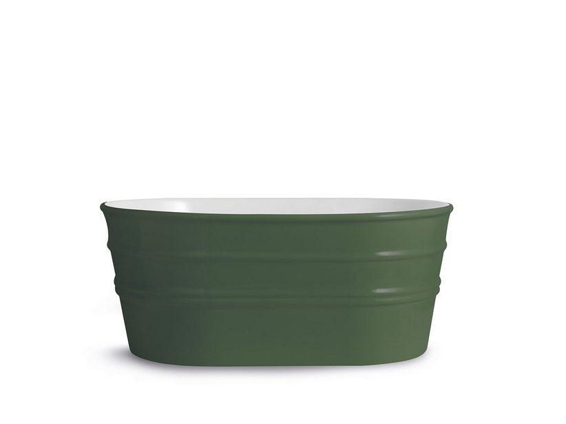 Hänge-/Aufsatzwaschbecken Tinozza 60X40Xh25 aus glänzender Keramik in britischem Renn-Grün