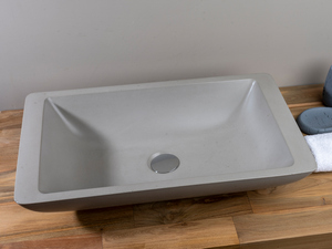 Vasque à poser Piscina 58,5x33,5x12 cm en résine gris