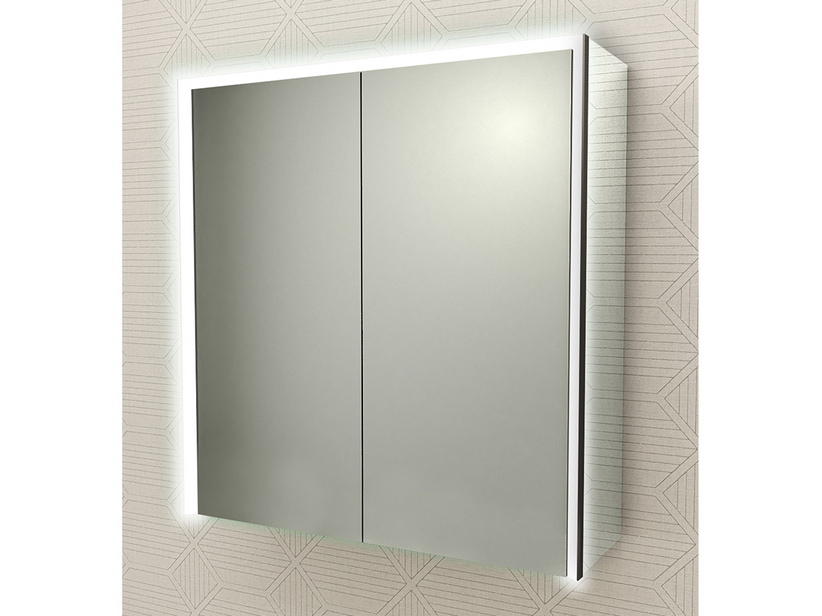 Armoire miroir de salle de bains avec LED BH 75x70 avec 2 portes