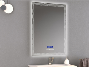 Badezimmerspiegel mit LED-Licht Bh Multimedia 75X90 mit Rahmen