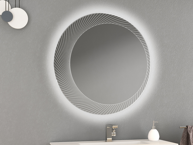 Badezimmerspiegel mit LED-Licht Bh Ei 80X80