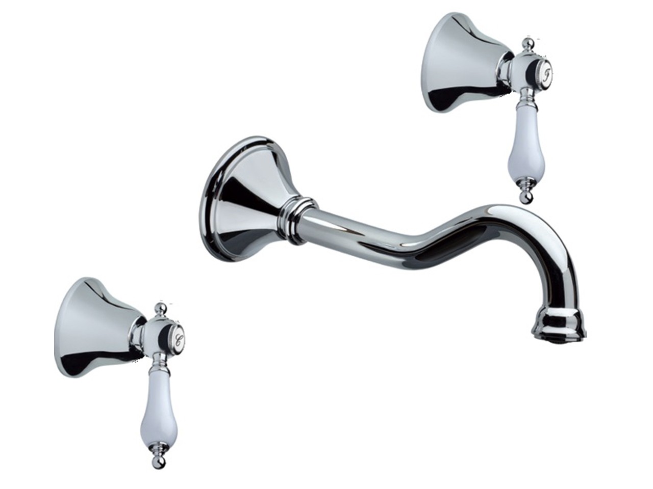 Rubinetto Lavabo A Parete Solo Acqua Fredda G1/2 In Rubinetti A Muro In - 2