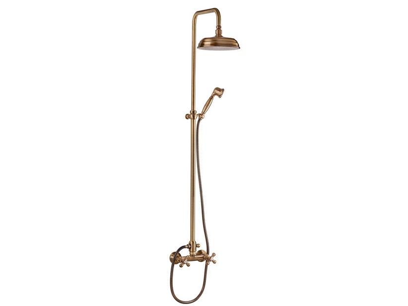 Colonne de douche Olimpia avec Pomme haute de douche ronde bronze