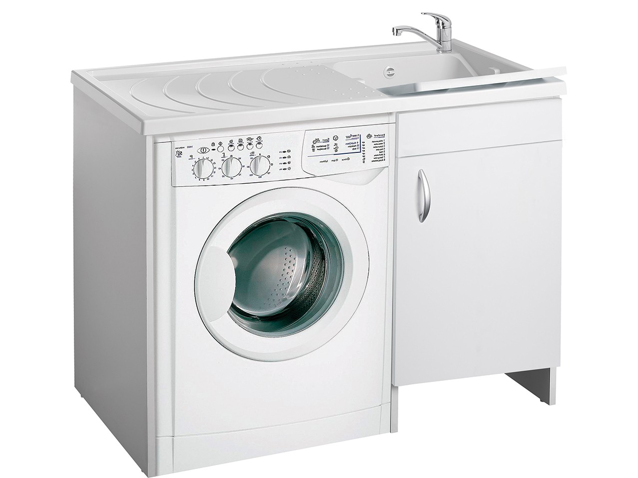 Base con ripiano per lavatrice 63 x 54 x 31 cm bianco 030006468