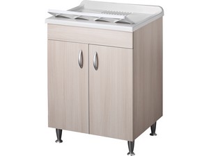 Bac à laver Eco 60x60 avec porte effet bois orme clair
