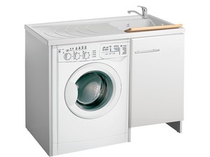 Bac à laver Magica meuble pour lave-linge 109x60 droite blanc