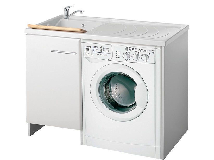 Bac à laver Magica meuble pour lave-linge 109x60 gauche blanc