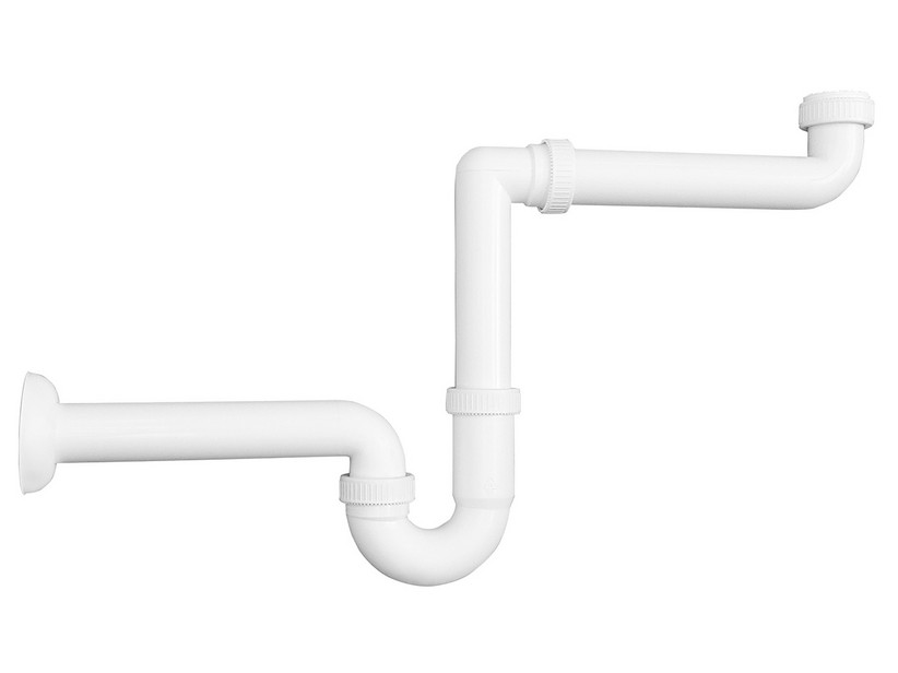 Siphon gain de place pour lavabo PVC blanc - Iperceramica