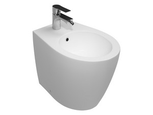 Bidet à poser Sentimenti Neo 52x36 cm adossé au mur blanc mat