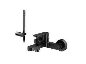 Olmo Bathtub Set with Matt Black Equipment