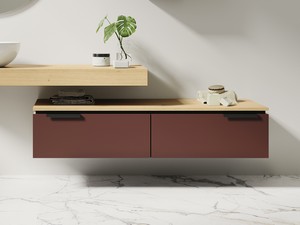 Mobile Bagno a Terra TOUCH 90 cm 2 Cassetti Antracite Lucido e Top in  Rovere Nodi - Iperceramica