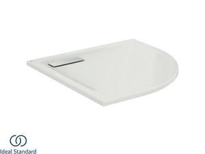 Receveur de douche Ideal Standard® Ultra Flat New semi-circulaire 80x80 cm blanc brillant