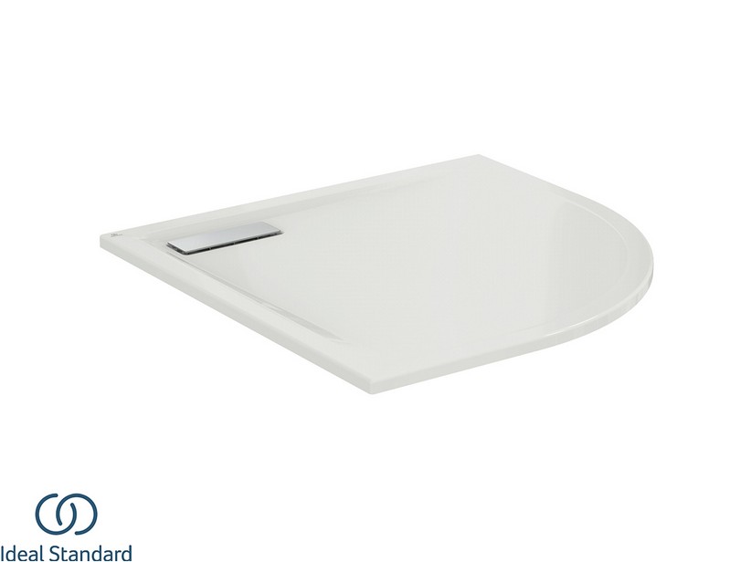 Receveur de douche Ideal Standard® Ultra Flat New semi-circulaire 90x90 cm avec Ideal Grip blanc semi-brillant