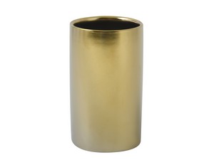Bicchiere Portaspazzolini Tube 7x11,5 cm Ceramica Oro Opaco