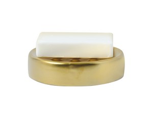TUBE SOAP HOLDER 11X2,6 CM CERAMIC GOLD MATT