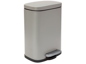 AKIRA SOFT CLOSE TRASH CAN WITH PEDAL 21,4X17,6X30 CM DOVE GREY STEEL
