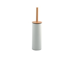 Porte-balai wc Adonis 9x39 cm acier blanc/bois