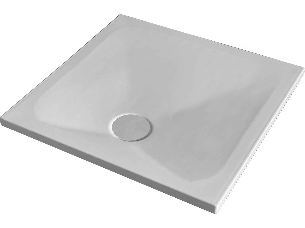 Piatto Doccia Appia Quadrato 80x80 in Ceramica Effetto Pietra Bianco
