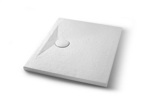 Receveur de douche Appia rectangulaire 90x70 en céramique effet pierre blanc craie mat