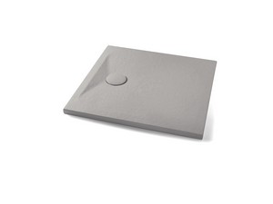 Receveur de douche Appia carré 80x80 en céramique effet pierre gris mat