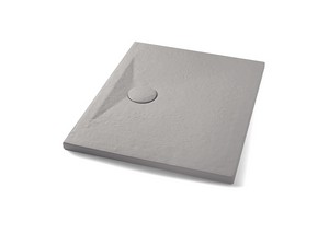 Receveur de douche Appia rectangulaire 90x70 en céramique effet pierre gris mat