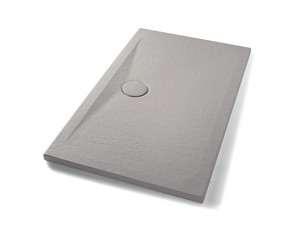 Piatto Doccia Appia Rettangolare 120x70 in Ceramica Effetto Pietra Grigio Opaco