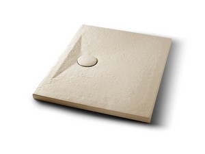 Receveur de douche Appia rectangulaire 90x70 en céramique effet pierre beige mat