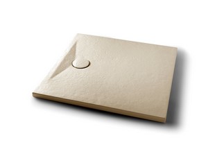 Receveur de douche Appia carré 90x90 en céramique effet pierre beige mat