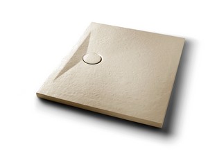 Receveur de douche Appia rectangulaire 100x80 en céramique effet pierre beige mat