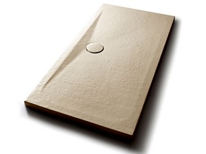 Piatto Doccia Appia Rettangolare 140x70 in Ceramica Effetto Pietra Beige Opaco