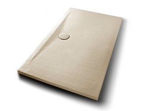 Piatto Doccia Appia Rettangolare 140x80 in Ceramica Effetto Pietra Beige Opaco