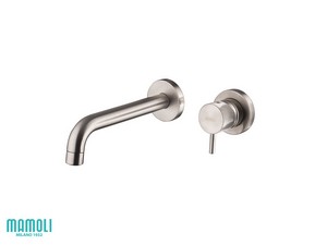 GRETHA BUILT-IN BASIN TAP BRUSHED BRASS STAINLESS STEEL EFFECT