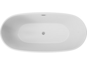 Freistehende Badewanne mit Füßen Alpinia cm 150x73,5x58 Weiß glänzend