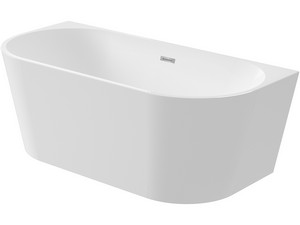 Wandbündige/freistehende Badewanne mit Füßen Silia cm 150x75x58 Weiß glänzend