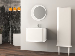 Mobile Bagno ATLAS L64 cm sospeso con 1 Cassetto e Lavabo Unitop in Resina - finitura Bianco Opaco