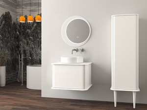 ATLAS BATHROOM CABINET L64 CM SUSPENDED WITH 1 DRAWER AND PATCH - MATT WHITE FINISH
