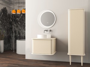 ATLAS BATHROOM CABINET L64 CM SUSPENDED WITH 1 DRAWER AND PATCH - MATT COTTON FINISH