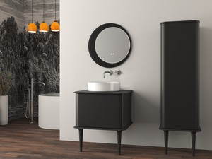 ATLAS BATHROOM CABINET L64 CM FLOOR-STANDING WITH 1 DRAWER AND PATCH - MATT BLACK FINISH