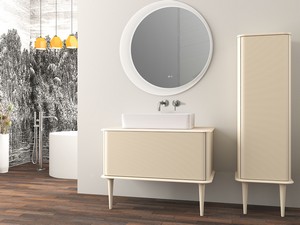 ATLAS BATHROOM CABINET L98 CM FLOOR-STANDING WITH 1 DRAWER AND PATCH - MATT COTTON FINISH