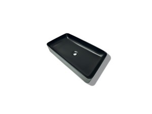 Lavabo in Ceramica Atlas Appoggio 62Cm Nero